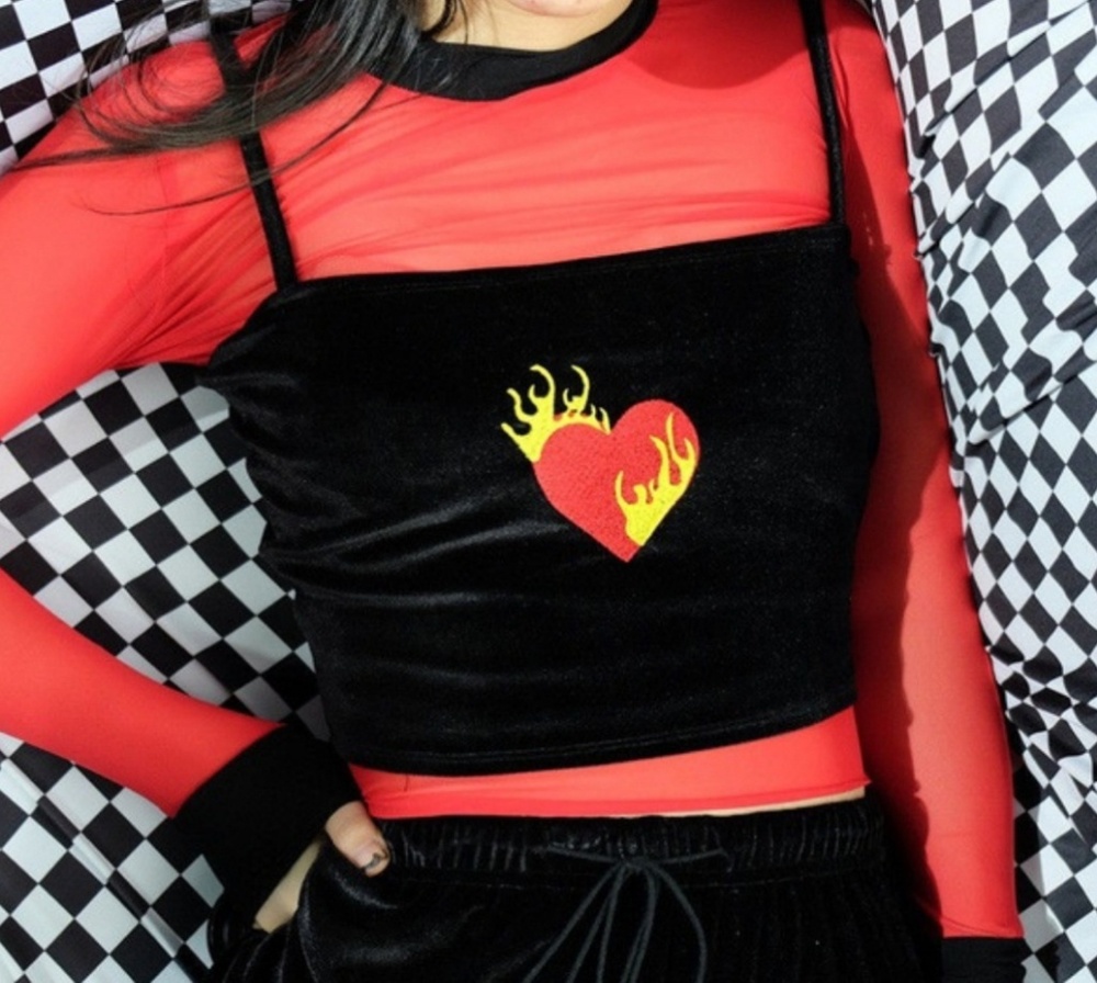 Burning Heart Crop Top